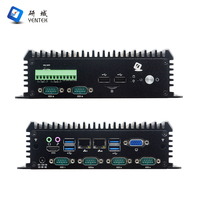 Mini PC Industrial sin Ventilador, Doble LAN, 6 RS232 485 COM, J1900 J6412 J4125, HD VGA, SIM, GPIO, Kiosco, Computadora Integrada en Caja