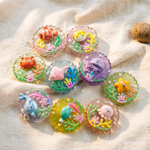 Lote de 100 Piezas de Figuras de Animales Marinos Artificiales de Resina que Brillan en la Oscuridad, Surtido de Peces, Estrellas de Mar y Cangrejos, Adornos Navideños - Product Image 4