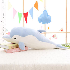 Oreiller en peluche <span class=keywords><strong>dauphin</strong></span> coloré en gros 2025, design personnalisable, jouets en peluche en polyester, rembourrage en coton PP, couverture en maille - Product Image 5