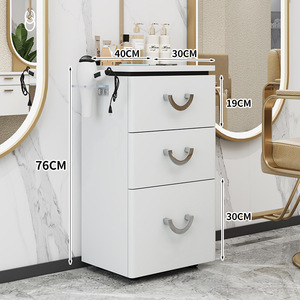 Nouveau design d'usine : Chariot de rangement mobile à trois niveaux pour salon de beauté, chariot à outils de manucure de luxe léger - Product Image 1