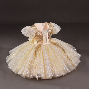 Vestido de <span class=keywords><strong>Princesa</strong></span> con Flores para Niñas, Traje de Fiesta de Cumpleaños, <span class=keywords><strong>Disfraz</strong></span> para Actuaciones de Baile, Venta al Por Mayor ODM para Niños - Product Image 5