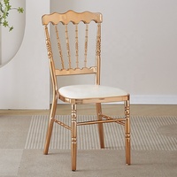 Chaise de banquet empilable royale en acrylique doré et aluminium, pour hôtel, mariage, vente en gros