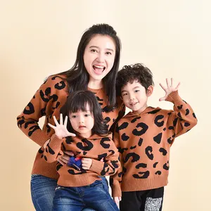 Leopard Crinteater Família Combinando Roupas Mamãe E Me Roupas Mãe E Filha Roupas