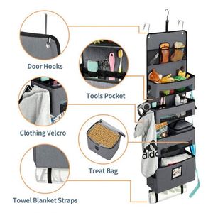 Over the Door Hanging Organizer 5-Shelf Hanging Storage Pet Dog Hooks Mesh Pvc Bag Large Capacity <b>Pockets</b> - Product Image 6