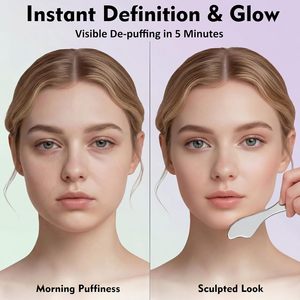 Set de Rodillo Facial y Gua Sha de Acero Inoxidable, Herramientas de Masaje Facial para Esculpir el Área de los Ojos, Reducir la Hinchazón de la Línea Mandibular, Antienvejecimiento, Logotipo Personalizado - Product Image 5