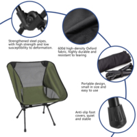 Chaise de camping pliante rembourrée personnalisée, directement de l'usine, respirante, légère, avec poche latérale et sac de transport, logo personnalisé