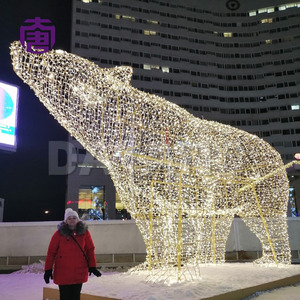 3D Polar Bear Christmas Lights Metal Frame for Mall Plaza Display - Product Image 3