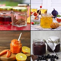 220ml 380ml vide luxe Unique Mini conteneur de stockage Dipper Hexagonal bouteille de miel en verre pots de miel