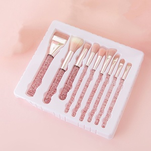 Set de 9 Brochas de <span class=keywords><strong>Maquillaje</strong></span> Rosa Brillante con Corrector, en Caja de Regalo Ideal <span class=keywords><strong>para</strong></span> Viajes, <span class=keywords><strong>para</strong></span> Base, Rubor, Contorno y Ojos - Product Image 3