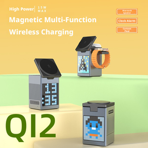 <span class=keywords><strong>Chargeur</strong></span> sans fil multifonction six-en-un pour haut-parleur, réveil, microphone, compatible avec la charge magnétique - Product Image 1