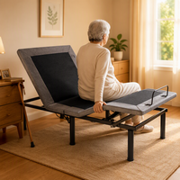 Sommier électrique ergonomique silencieux en métal, base de lit intelligente réglable, capacité 300 kg, pour soulager les maux de dos, usage domestique et soins à domicile
