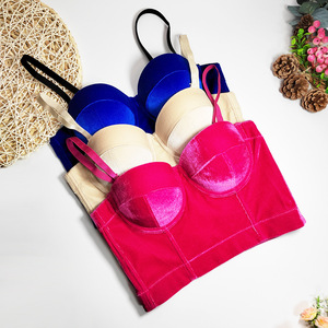Buena Venta de corpiño <span class=keywords><strong>blanco</strong></span> Sexy para mujer Halter Top corsés de lencería básica para mujeres gordas tela de <span class=keywords><strong>Jersey</strong></span> transpirable - Product Image 4