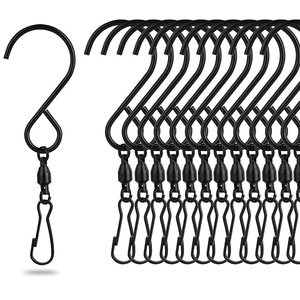 Snap Hook Wind Chime Hook Stainless Steel Black With Connecting Strap For Wind Chimes And <b>Lamps</b> Storage - Product Image 5