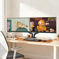 Support double moniteur KHCOOHOO avec technologie à ressort à gaz, en acier noir, pour écrans de 17 à 32 pouces, VESA 75/100, hauteur réglable, rotation à 360°, en stock