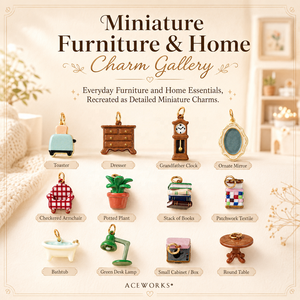 Muebles en Miniatura |   Abalorios de latón esmaltado chapados en oro de 18 quilates para la fabricación de joyas y decoración del hogar |   Libros, tostadora, colgante decorativo para bañera - Product Image 1