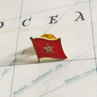 Broches drapeau national du Maroc en émail métallique époxy cristal, badges peints, souvenirs, broches de costume, cadeaux commémoratifs personnalisés