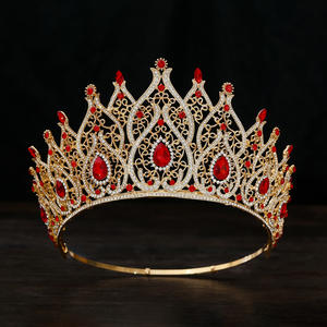 Couronne de Princesse Personnalisée pour Fille Grand Diadème Floral en Métal Doré pour Mariée Reine et Concours - Product Image 3
