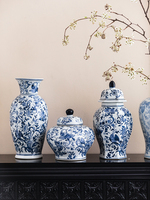 Vase en porcelaine bleu et blanc, couleur sous-glaçure, ornements en céramique peints à la main, nouveau style chinois, style oriental, RXV0268, décoration de table, salon