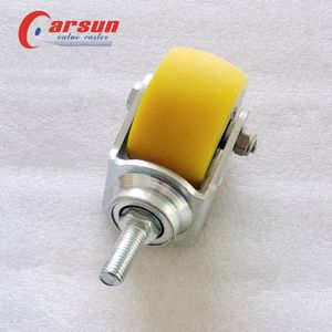 3 Zoll <span class=keywords><strong>Yellow</strong></span> <span class=keywords><strong>Nylon</strong></span> Wheels Swivel <span class=keywords><strong>Caster</strong></span> mit Gewindes chaft Stahl material OEM Anpassbare Rollen - Product Image 3