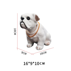 Poupées chien à tête oscillante amusantes en résine, ornements de voiture, jouets de tableau de bord, accessoires intérieurs mignons pour kits d'intérieur - Product Image 4