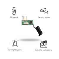 Module récepteur RF universel YET284 433 MHz, vente en gros d'usine, carte PCB, développement personnalisé, ouvre-porte, système d'alarme de sécurité, système d'éclairage 2-5,5 V