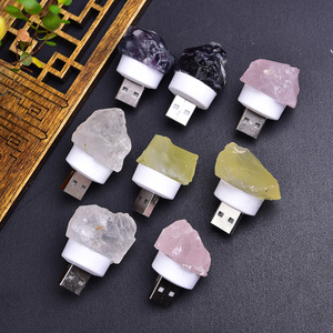 <strong>Wholesale</strong> Natural Clear Rose <strong>Crystal</strong> Night Light Mixed <strong>Raw</strong> Citrine Amethyst Lamp for Souvenirs - Product Image 1