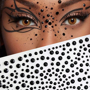 1 feuille d'autocollants multicolores à paillettes pour le <span class=keywords><strong>visage</strong></span> et le corps, outils de maquillage auto-adhésifs avec - Product Image 2
