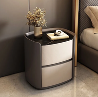Table de chevet minimaliste italienne, chambre à coucher moderne minimaliste de luxe léger