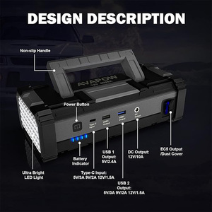 AVAPOW Démarreur de Voiture 6000A avec Double Charge Rapide USB, Sortie CC et Lumière LED, <span class=keywords><strong>Booster</strong></span> de Batterie Portable Puissant - Product Image 2
