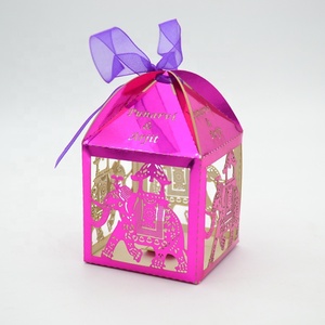Offre Spéciale fournitures de fête de conception d'éléphant <span class=keywords><strong>indien</strong></span> cadeaux de mariage boîte-cadeau boîte de bonbons découpée au laser - Product Image 2