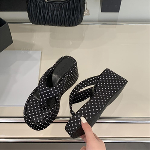 Chaussures de mode pour femmes, sandales compensées à plateforme, talons hauts, mules et tongs pour l'été et la plage - Product Image 4