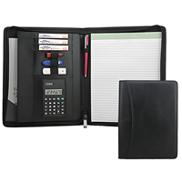 Portafolio de Cuero PU con Cierre y Logotipo Personalizado Modernqiu, Carpeta Rígida A4 para Viajes con Calculadora, Productos para Archivar Documentos