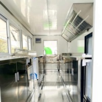 Remorque de concession mobile, camion à café, camionnette à glaces, kiosque de restauration rapide, chariot alimentaire en acier inoxydable résistant à la rouille, 4 roues