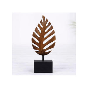 Sculpture en <span class=keywords><strong>bois</strong></span> <span class=keywords><strong>massif</strong></span> en forme de feuille, cadeau pour maman, décoration intérieure, salon, style bohème, <span class=keywords><strong>table</strong></span> <span class=keywords><strong>basse</strong></span>, décorations de <span class=keywords><strong>table</strong></span> centrale - Product Image 1