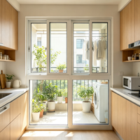 Fenêtre coulissante économique en PVC-U RC3 avec verre trempé pour maison de campagne auto-construite, grande luminosité