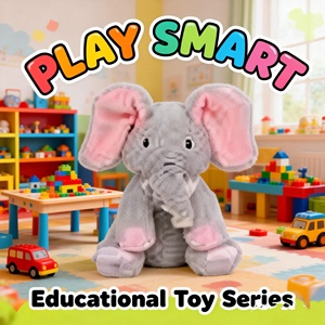 Peluche Éléphant Personnalisée en Coton et Coton PP avec Lumières Respirantes, Musique Apaisante et Oreilles Mobiles pour Nouveau-nés – Cadeau Bébé – Vente en Gros - Product Image 6