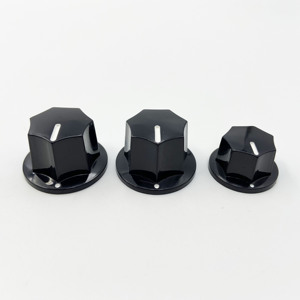 Black Bakelite Fluted MXR Style <strong>Knob</strong> Cap Plastic Pointer <strong>Knob</strong> With White Indicator Line for Guitar Bass <strong>Volume</strong> Tone Control - Product Image 1