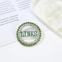 Broche de sororité pour fille, motif fille mignonne verte et rose, avec perles rondes et strass, badge de corsage, cadeau pour filles de fête, nouvelle arrivée