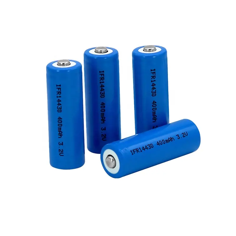 Lithium Battery Cell IFR14430 LiFePO4 3.2v 400mAh LiFePO4 Rechargeable Batteries14430 0.4ah for solar light