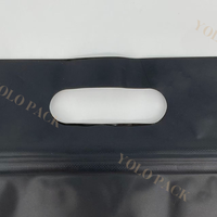 Plastik dengan pegangan dan jendela depan warna hitam siap dikirim kemeja pakaian tas Ziplock untuk kemasan pakaian