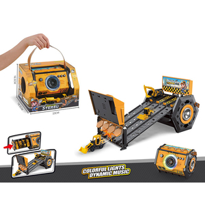 Divertida caja portátil plegable catapulta camión <span class=keywords><strong>pista</strong></span> Mini aleación coches de carreras camión juguete Diecast juguetes ingeniería Audio carril coche para chico - Product Image 5