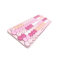 Clavier sans fil rechargeable avec touches hexagonales miniatures pour ordinateur portable et tablette, touches à ciseaux