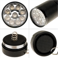 Petite lampe torche 395nm 9 LED Mini lampe torche ultraviolette portable Lampe torche UV
