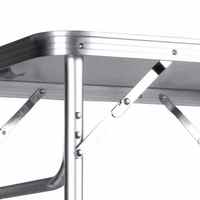 Table pliante compacte en aluminium argenté, robuste, pour pique-nique en extérieur, barbecue, camping et événements sportifs, service de dessin 3D inclus