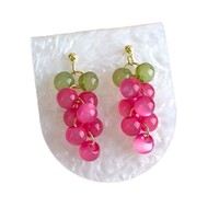 Anting Anggur Berhias Manik-manik yang Menenangkan dan Manis - Ringan dan Segar, Imut dan Elegan, Perhiasan Telinga Mewah dengan Desain Unik.
