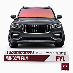 Film teinté <span class=keywords><strong>caméléon</strong></span> rouge FYL pour vitres de voiture, anti-éblouissement, blocage de chaleur IRR60%+ UV99%, rouleau de 5 mètres, vente en gros - Product Image 1