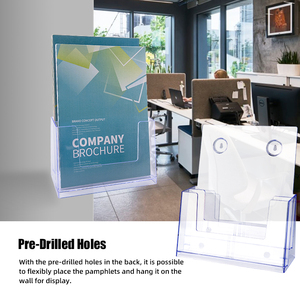 Bảng Top Acrylic Brochure chủ đứng, treo tường giữ tờ rơi, Acrylic hiển thị Tạp Chí đứng - Product Image 5