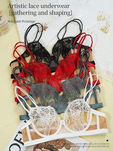 Soutien-gorge push-up en dentelle sexy pour femme, personnalisable, à armatures, motif floral, fin, en stock, soutien-gorge transparent - Product Image 2
