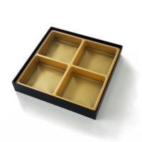 Boîte cadeau personnalisée de luxe noire rigide avec dates et fenêtre transparente avec logo en feuille d'or insertion de plateau blister pour noix chocolats fruits secs