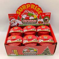 Jouet Squishy Boulette de Noël 8,5 cm en TPR à Rebond Lent, Boîte Surprise, Vente en Gros Direct Usine, En Stock